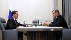Дмитрий Медведев провёл рабочую встречу с генеральным директором ОАО «КамАЗ», председателем совета Объединения автопроизводителей России Сергеем Когогиным