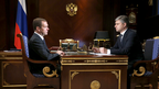 Встреча Дмитрия Медведева с президентом ОАО «Российские железные дороги» Олегом Белозёровым
