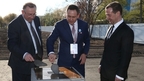 Дмитрий Медведев принял участие в церемонии закладки первого камня в основание завода по производству высоковольтных электродвигателей АО «Русские электрические двигатели»