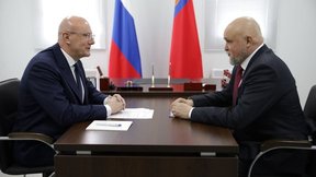 Рабочая встреча Дмитрия Чернышенко с губернатором Кемеровской области Сергеем Цивилёвым