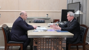 Встреча Михаила Мишустина с руководителем Федеральной службы по надзору в сфере транспорта Виктором Басаргиным