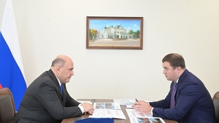 Беседа Михаила Мишустина с временно исполняющим обязанности губернатора Омской области Виталием Хоценко