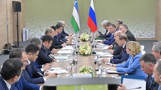Встреча Михаила Мишустина с Премьер-министром Узбекистана Абдуллой Ариповым