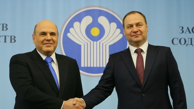 Михаил Мишустин с Премьер-министром Республики Беларусь Романом Головченко
