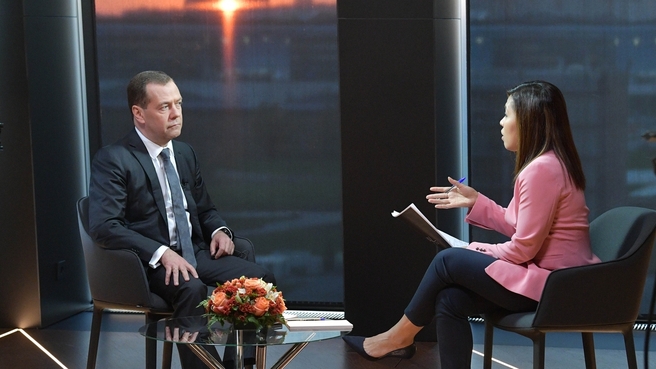 Dmitry Medvedev's interview with Euronews TV channel
