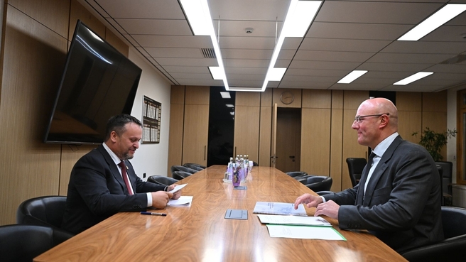 Рабочая встреча Дмитрия Чернышенко с губернатором Новгородской области Андреем Никитиным