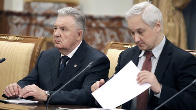 Minister for the Development of the Russian Far East Viktor Ishayev and Minister of Economic Development Andrei Belousov