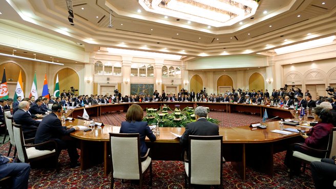 Заседание Совета глав правительств государств – членов ШОС, глав делегаций государств – наблюдателей в ШОС и почётных гостей в расширенном составе