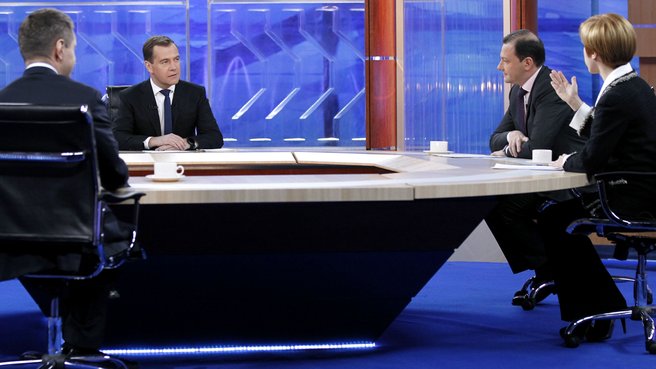 In Conversation with Dmitry Medvedev. Interview with five media outlets