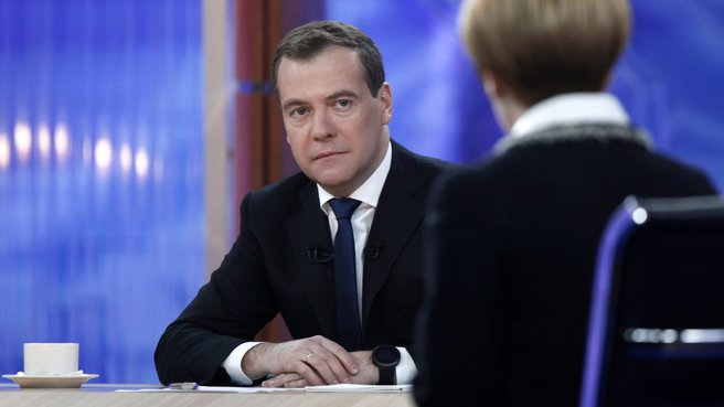 In Conversation with Dmitry Medvedev. Interview with five media outlets