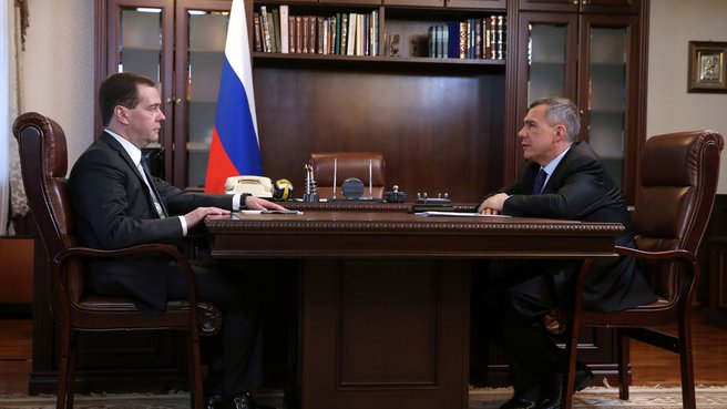 Беседа с президентом Республики Татарстан Рустамом Миннихановым