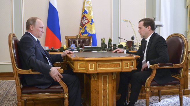 С Президентом России Владимиром Путиным. Фото пресс-службы Президента России