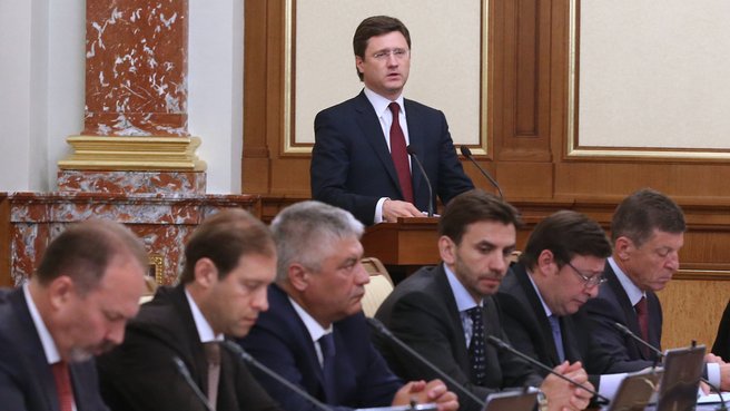 Доклад министра энергетики Александра Новака на заседании Правительства