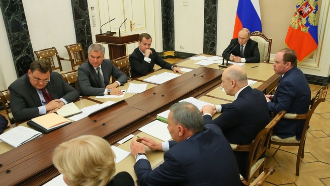 Совещание у Президента России с членами Правительства