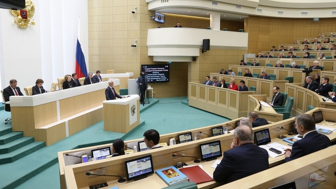 Андрей Белоусов на заседании Совета Федерации. (Фото пресс-службы Совета Федерации)