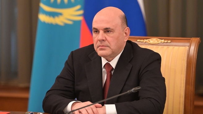 Михаил Мишустин на Российско-казахстанских переговорах