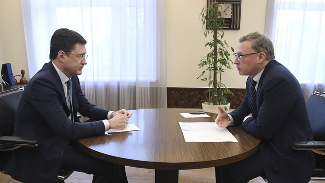 Встреча Александра Новака с губернатором Омской области Александром Бурковым
