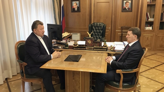 Встреча Алексея Гордеева с председателем Комитета Государственной Думы по аграрным вопросам Владимиром Кашиным