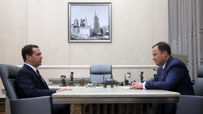 Встреча с генеральным директором Объединённой ракетно-космической корпорации Игорем Комаровым