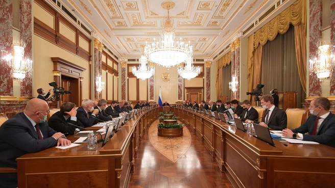 Встреча  Михаила Мишустина с  членами бюро правления Российского союза промышленников и предпринимателей
