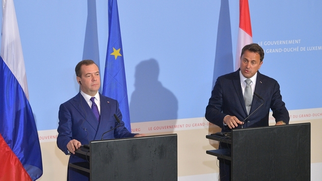 Пресс-конференция Дмитрия Медведева и Ксавье Беттеля