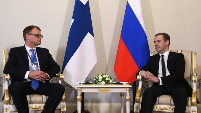 Беседа Дмитрия Медведева с Премьер-министром Финляндии Юхой Сипилей