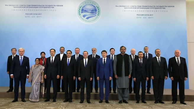Joint photo session of heads of delegations representing SCO member states and SCO observer states as well as invited representatives of international organisations