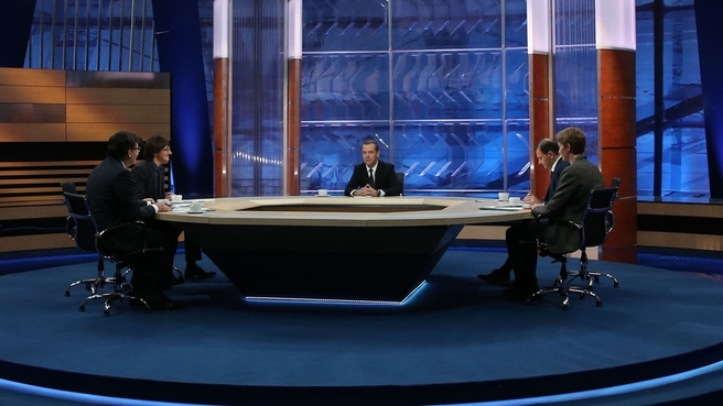 In Conversation with Dmitry Medvedev: Interview with five television channels