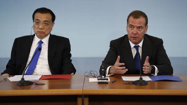 Заявления Дмитрия Медведева и Премьера Государственного совета КНР Ли Кэцяна для прессы по завершении 24-й регулярной встречи глав правительств России и Китая