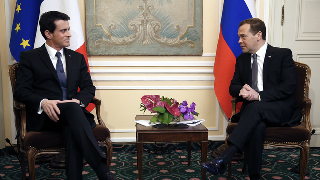 Dmitry Medvedev's meeting with Prime Minister of France Manuel Valls