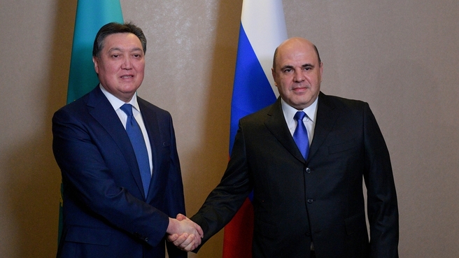 Встреча Михаила Мишустина с Премьер-министром Казахстана Аскаром Маминым
