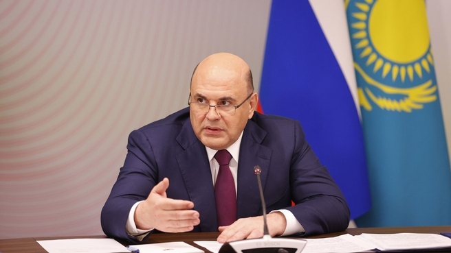 Mikhail Mishustin during Russian-Kazakhstani talks