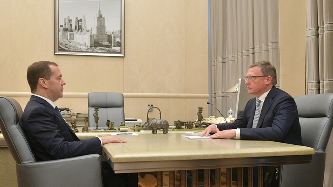 Встреча с временно исполняющим обязанности губернатора Омской области Александром Бурковым