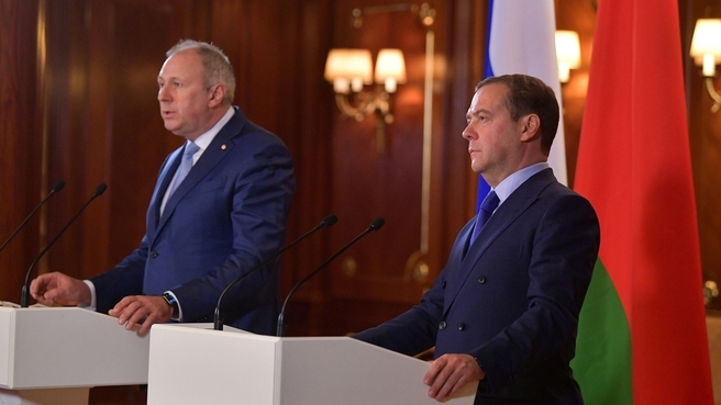Заявления Дмитрия Медведева и Сергея Румаса для прессы по завершении российско-белорусских переговоров