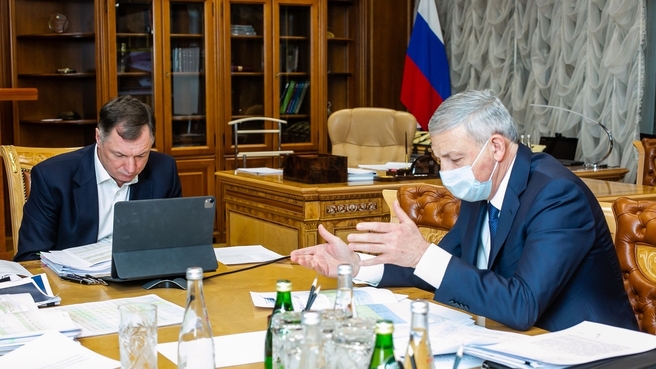 Рабочая встреча Марата Хуснуллина с главой Республики Северная Осетия – Алания Вячеславом Битаровым