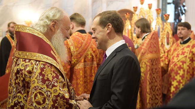 С Патриархом Кириллом на церемонии освящения Воскресенского собора Ново-Иерусалимского ставропигиального мужского монастыря