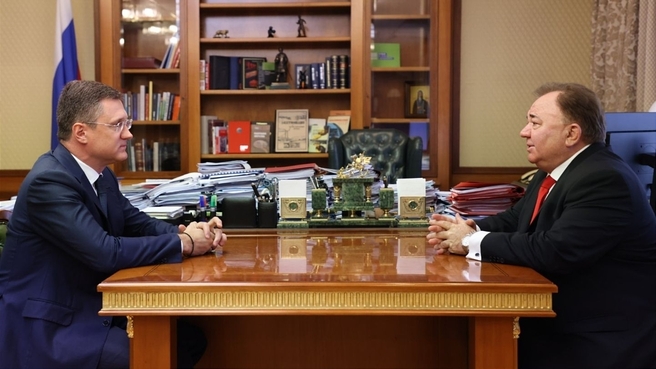 Рабочая встреча Александра Новака с главой Республики Ингушетия Махмудом-Али Калиматовым