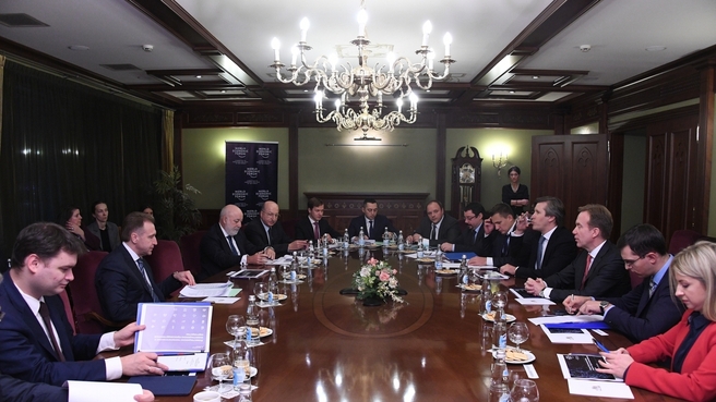 Встреча Игоря Шувалова с президентом Всемирного экономического форума Бёрге Бренде