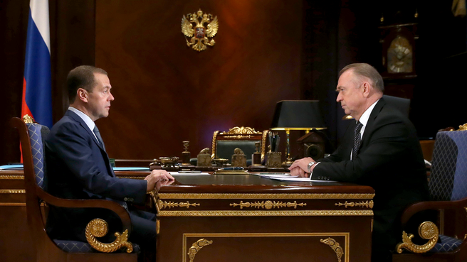 Встреча Дмитрия Медведева с президентом Торгово-промышленной палаты Российской Федерации Сергеем Катыриным