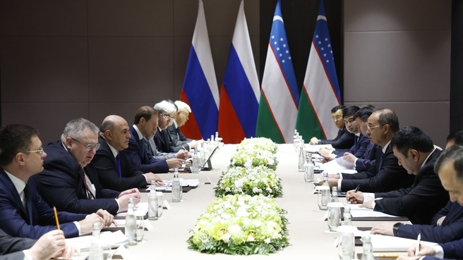 Беседа Михаила Мишустина с Премьер-министром Узбекистана Абдуллой Ариповым