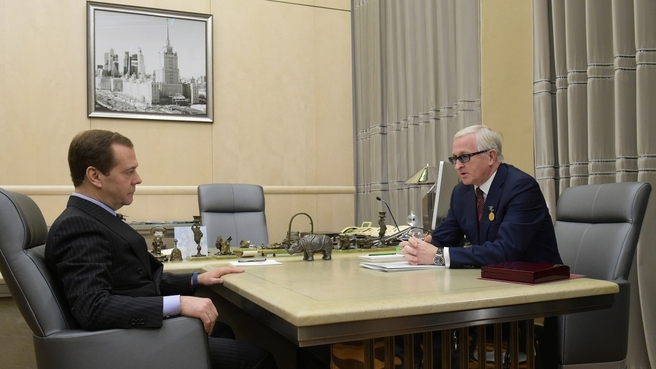 Встреча с президентом Российского союза промышленников и предпринимателей Александром Шохиным