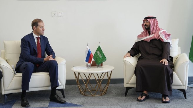 Встреча Дениса Мантурова с Министром Национальной гвардии Королевства Саудовская Аравия Абдаллой бин Бандаром Аль Саудом