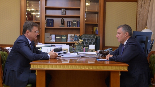 Встреча Александра Новака с губернатором Иркутской области Игорем Кобзевым