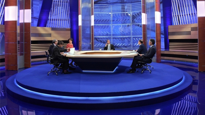 In Conversation with Dmitry Medvedev: Interview with five television channels
