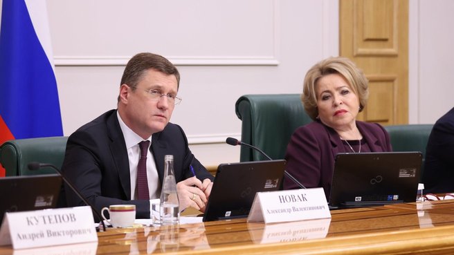 Александр Новак встретился с сенаторами в рамках открытого диалога в Совете Федерации