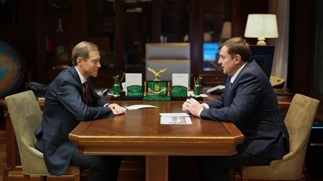Встреча Дениса Мантурова с врио губернатора  Запорожской области Евгением Балицким
