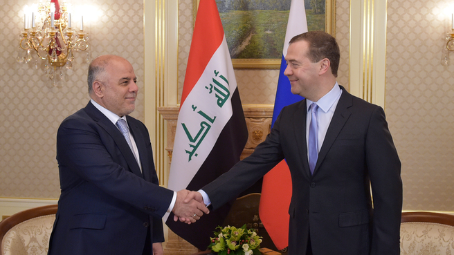 Dmitry Medvedev with Prime Minister of Iraq Haider al-Abadi