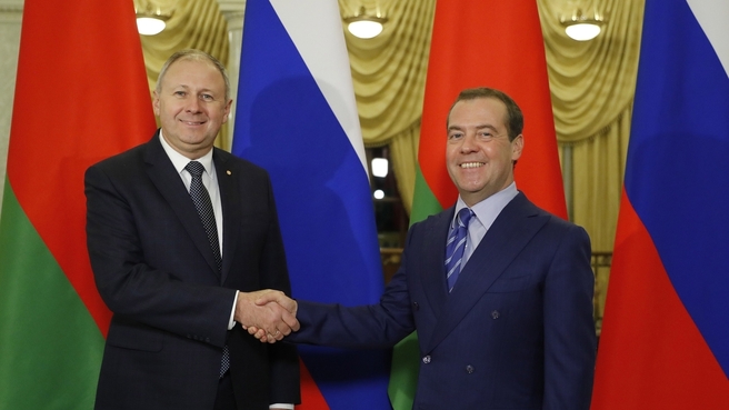 Встреча Дмитрия Медведева с Премьер-министром Белоруссии Сергеем Румасом