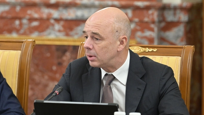 Finance Minister Anton Siluanov at the Government meeting