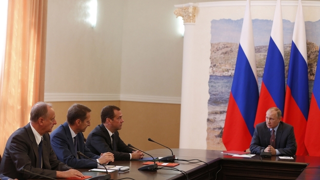 Cовещание у Президента России с постоянными членами Совета Безопасности